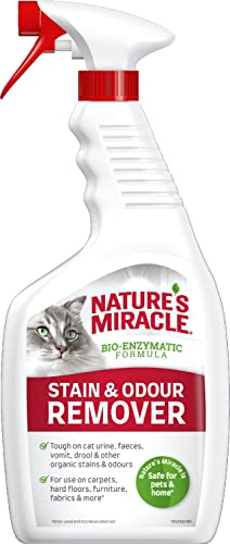 Nature’s Miracle Stain & Odour Remover - Spray Eliminateur pour taches et odeurs organiques des chats - urine, excréments, vomis – Action Bio-Enzymatique – Multi-surfaces – Parfum Agrumes – 709 ml | Élimine urine, excréments et vomis | Action bio-enzymatique | Multi-surfaces | Parfum agrumes