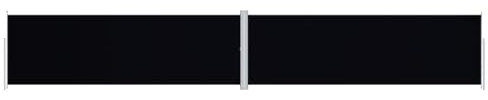 vidaXL Seitenmarkise Ausziehbar Sonnenschutz Sichtschutz Windschutz Seitenwandmarkise Seitenrollo Markise Balkon Garten Terrasse Schwarz 200x1200cm