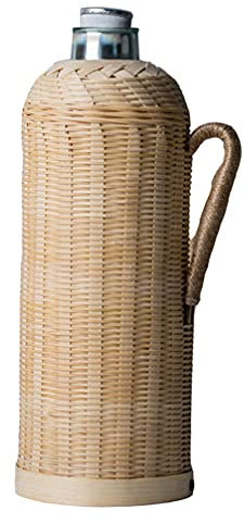 PURRL Jarra térmica de 2L para Servir, Jarra térmica Tejida de bambú, Jarra al vacío para Agua Caliente, café, té Little Surprise