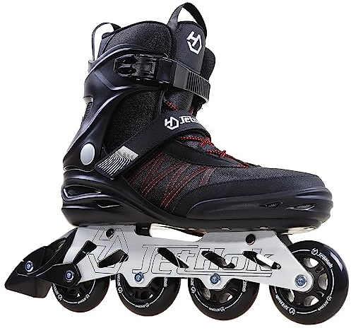 JetHok Inline Skates Advantage Pro Damen und Herren Erwachsene Fitness Inline Skate, Professionelle Aluminiumhalterung Rollklingen Outdoor (Schwarz und Rot, Größe 42)