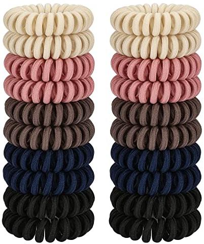 JessLab Lazos de Cabello en Espiral, 20 Pcs Traceless Cable Telefónico Sin arrugas Bobina de Plástico Titulares de Cola de Caballo sin Daños Accesorio para el Cabello para Niñas Mujeres Damas Regalo