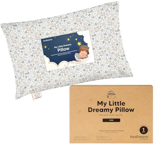 Mini småbarnskudde med örngott – 9 x 13 My Little Dreamy Travel barnkudde för att sova, småbarnssäng, liten, ekologisk bomull örngott, mjuk och andningsbar, barn 2–4 år (prärie)