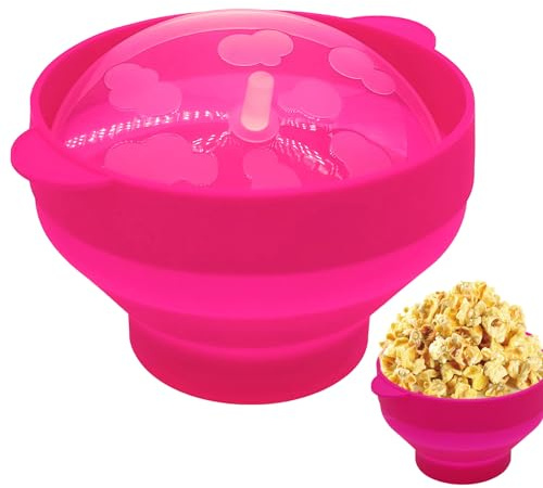 Palomitas De Maiz Microondas - Tazón Silicona Plegable | Maquina Palomitas De Maiz | Tazón Plegable | Cuenco Reutilizable Para Palomitas De Maíz Con Tapa | Para El Hogar, Fiesta, Ver Películas