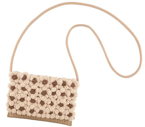 CHIC DIARY Stroh Blumentasche Bunte Strohtasche Kleine Strandtasche Sommer Umhängetasche Schultertasche Crossbody Bag Damen