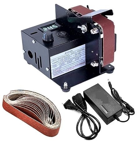 OTENC Lijadora Orbital, Mini lijadora de Banda eléctrica, pulidora DIY, cortadora de Bordes, afiladora, Amoladora Multifuncional con Correa para fabricación de Metales, carpintería y Pulido(795)