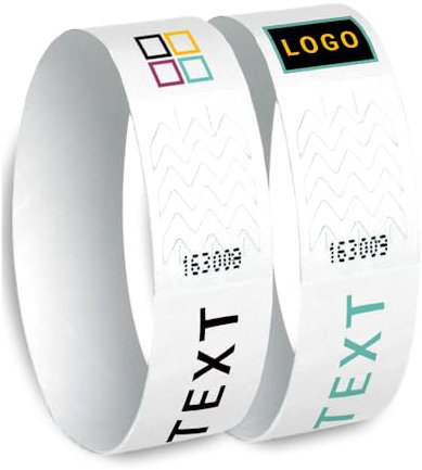 Personalisierte Eintrittsbänder, Tyvek 19 mm, farbig bedruckt, für Festivals, Events, Kontrolle, Partys (600)