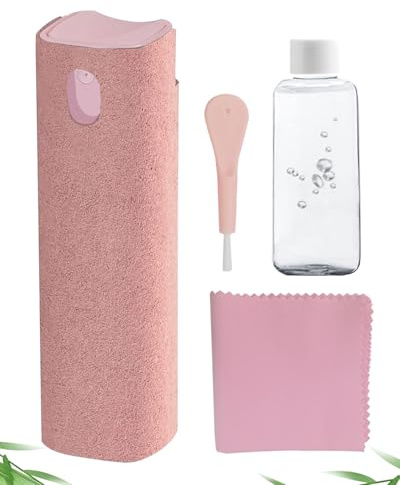 Screen Cleaner Spray and Wipe Touch Screen Cleaner for iPhone iPad Computer Laptop Tablet MacBook Cell Phone Eyeglasses（Pink）
