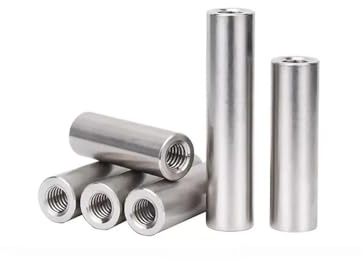 10 STÜCKE Aluminium-Verbindungsmuttern M8, Aluminiummuttern Verbindungsmuttern 5 9 50 60 mm, runder AL-Abstandshalter(M8*60mm)
