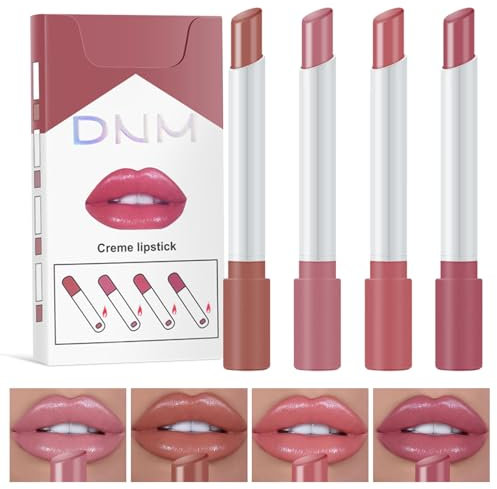 Bettinay 4PCS Plumping Lipstick Set, Waterproof Nude Lipstick Sets, Long Lasting Lipgloss Set for Women