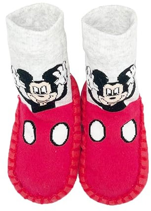 Zapatillas de casa de Mickey Mouse para niños | regalos para niños | calcetines | calcetines ABS | antideslizantes | zapatillas de cabaña, rojo, 23/24 EU