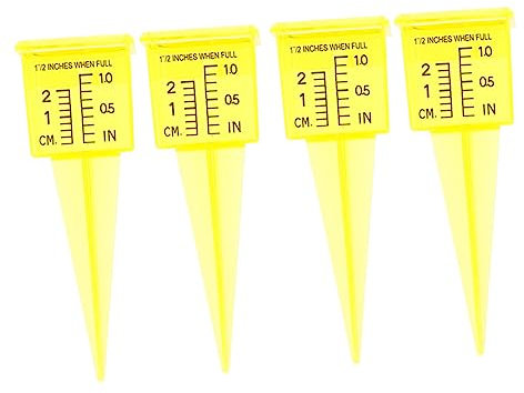 Milisten 5pcs Sprinkler Gauge Lawn Sprinkler Rainfall Measuring Cup Stratus Rain Gauge Moisture Garden Rain Cup Stake Water Expandable Gardening Plants Rain Measuring Gauge Meter Plastic