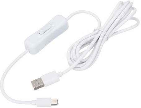 PATIKIL 6.56ft Câble De Prolongation USB Type C Vers USB Mâle Blanc | Avec Interrupteur Marche Arrêt, Prise En Charge Alimentation Et Données 4 Fils Pour Bande LED Lampe