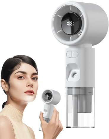 Genérico Ventilador de Nebulización | Ventilador con Pulverizador de Agua y de Nebulización,de Enfriamiento Portátil con Pantalla Digital para Exterior Camping y Hogar