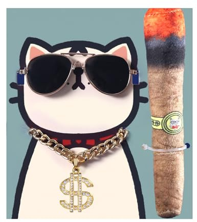 Katzenhalsband mit Strass-Anhänger, für kleine Katzen, Hunde, Cosplay-Partys, Verkleidung, Sonnenbrille, Minzspielzeug, Haustierzubehör