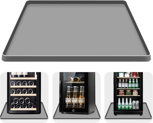 Kühlschrankmatte Silikon 60x60cm, Kühlschrankmatten mit 2cm Erhöhtem Rand auslaufsicher Bodenschutzmatte Kühlschrank Tropfschale Antirutschmatte für KüHlschrank Waschmaschine Weinschrank