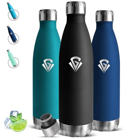 Mujigaga Gourde Isotherme, Gourde 750ml, Double Isolation, Bouteille Inox, Sans BPA, Bouteille Reutilisable, 24h Froid & 12h Chaud, Anti Fuite, Thermos pour l'École, Bureau, Camping, Voyage