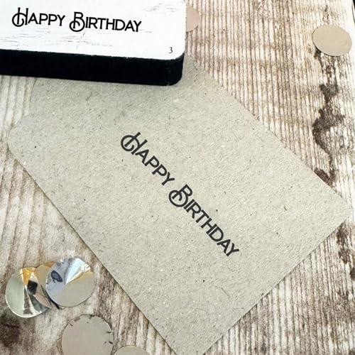 Happy Birthday Rubber Stamp, Wooden Ink Stamp for Cards & Paper Crafts | Add a professional finishing touch to birthday cards, gifts and creative projects.