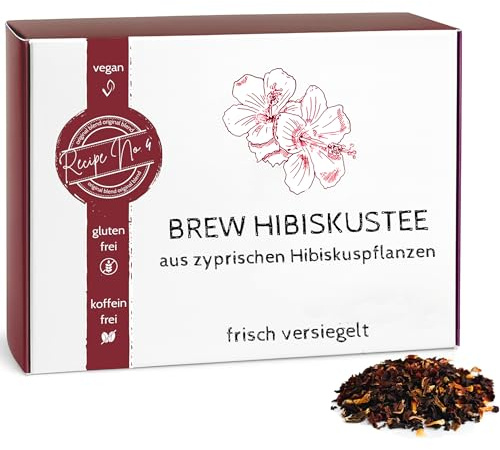Zyprischer Hibiskustee, aus seltenen Hibiskuspflanzen – lose | wohltuender Kräutertee | perfekter Wintertee, Unterstützung als Karkade Tee für Detox & Balance | BREW 170g