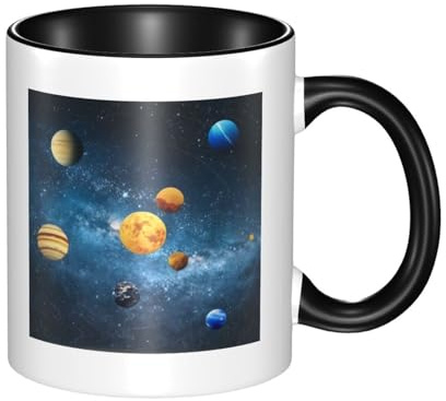YHNNH 11oz Double Color Ceramic Mug Milky Way Image Print Coffee & Tea Cup Two Tone Gift Mug For Women & Men