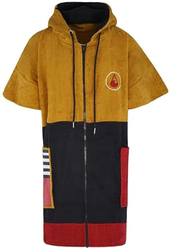 WAVE HAWAII Reissverschluss-Badeponcho Damen & Herren, Gr. M 161-183cm | 100% Baumwolle Surf-Poncho für Erwachsene, Frottee Handtuch, hohe Wasserabsorption, Umziehhilfe Strand Erwachsene