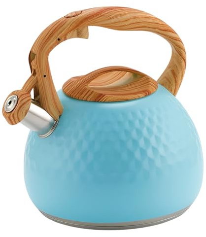 Buhdjfnke sifflante 3 l avec couvercle pour cuisinière à induction, cuisinière à gaz, C