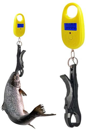 Báscula digital para peces: controlador de peso electrónico, dispositivo de medición de alta precisión | Herramienta compacta para pescadores, Camping, torneo, viajes al aire libre, fiable, pre