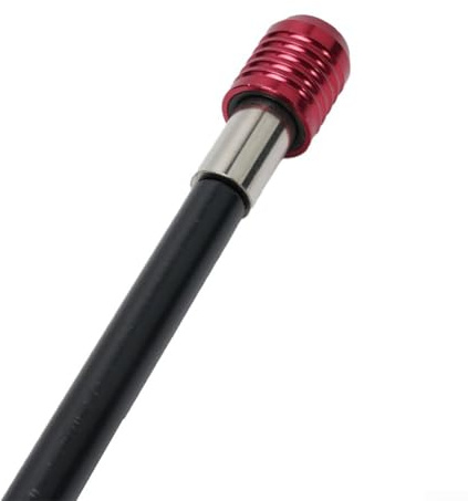 1/4 Quick Release Drill Bit Holder Extension Rod, 300 mm Shank for Screwdriver Bits, Chrome Vanadium Steel with Magnetic Retention and Rotating Black Sleeve,