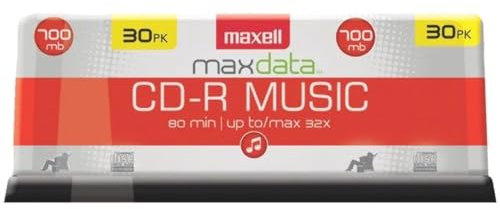 Maxell 625335 CDR-80 Music Gold CD Recordable Discs 32X 700MB 80 min 30 Pack