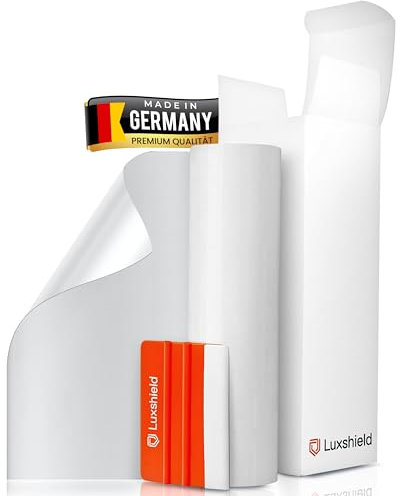 Luxshield Paint Protection Film Vinyl 15x100cm for Car, Motorcycle, Bike - Transparent, Self-adhesive, Yard ware made in DE