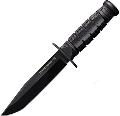 Cold Steel Leatherneck SF 6-3/4 German D2 Steel w/Black Powdercoat Clip Point Fixed Blade Outdoor Camping Hunting Utility Knife | 5 Kray-Ex Handle, Weather-Resistant Secure-Ex Sheath - Boxed