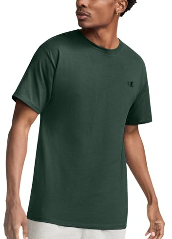 Champion mens Classic Jersey Tee Shirt, Dark Green, Medium US