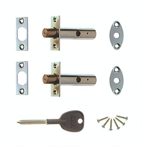 ERA 838-53 Mortice Door Lock Bolt With Star Key For Enhanced Home Security For External and Internal Doors (2x Concealed Rack Bolts, 1x Star Key) – Satin Chrome/Silver