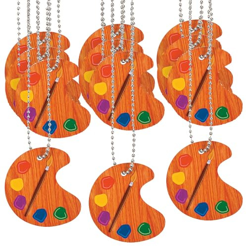 Fun Express Artist Paint Palette Necklaces, 12 pc