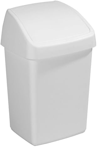 Sunware Delta Abfalleimer mit Schwingdeckel, Weiß, 10 Liter