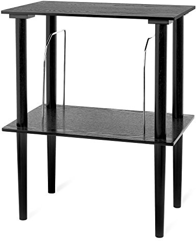 Victrola Wooden Record Stand – Companion Piece for Victrola Music Centre, Holds Over 50 Vinyl Records, Elegant Real Wood Construction, No-Tool Assembly (Black)