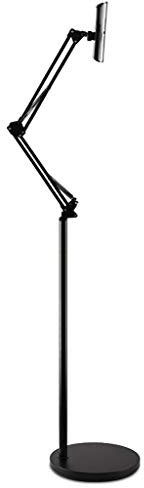 MESUER Höhenverstellbar Tablet Ständer, Buch-Standplatz Mit Justierbarem Long Arm Clamp, 360 Grad Drehbares Bett Tablet Halter-Standplatz, for 3,5 Bis 10,6-Zoll-Handy Und Tablet (Color : Black)