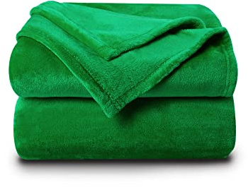 NANPIPER Fleece Blankets Super Soft Flannel Queen Size Blanket for Bed Luxury Cozy Microfiber Plush Fuzzy Blanket,Emerald Green