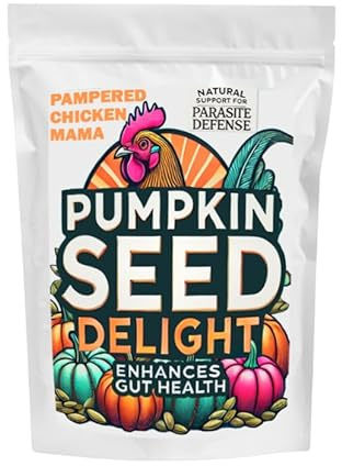 Pampered Chicken Mama Pumpkin Seed Delight Backyard Chicken Supplement Scratch Treat Feed, Supplies, & Poultry Vitamins with Herbs for Healthy Hens (2 pounds)