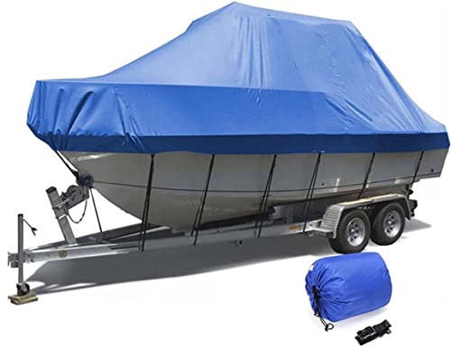 YILEFU Bootsabdeckung Abdeckplane für Boote & Atmungsaktiv 600D Oxfordgewebe Winterfest Winddicht Abdeckhaube Yachten, Motor, Ruder- Segelboote, Blue-20-22FT:700 x 254cm, Blau