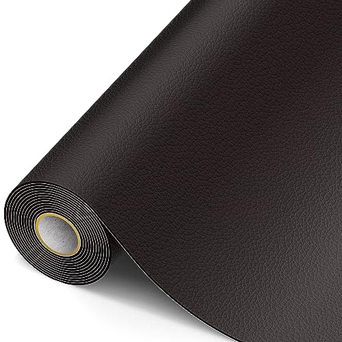 MICTER Leder Patch Selbstklebend, 40 x 300cm Kunstleder Selbstklebend Reparatur Kit für Möbel, Sofa, Autositze, Taschen, Leder Reparatur und Renovierung (Kaffee)
