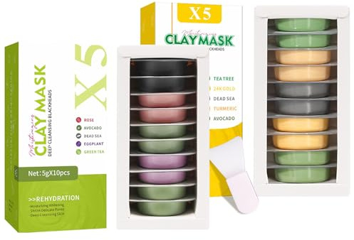 EnMart Avocado Reparatur Maske mit Ton & Grüntee - Gesichtsmaske für alle Hauttypen - Tiefenreinigung & Pflege