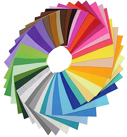 STOBOK 40St Bastelmaterial orangefarbener Filz grüner Filz Polyester Fabrik Stoffquadrate bettwäsche Wollfilz Bastelfilz Filzprojekte Handbuch gefühlt Materialpaket der Stoff