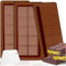 KutaKuta 3PCS Deep Chocolate Bar Moulds, 10 Cavity Reusable Deep Silicone Chocolate Bar Sweet Moulds, Deep Silicone Candy Bar Molds for Stuffed Bar, Thick Chocolate Bar Molds Tea Spoon
