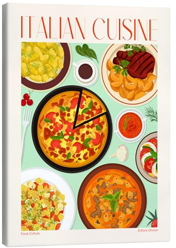 Traditional Food - Italian Cuisine Canvastavla 30 x 40 cm Färgstarkt Tavlor Väggdekoration