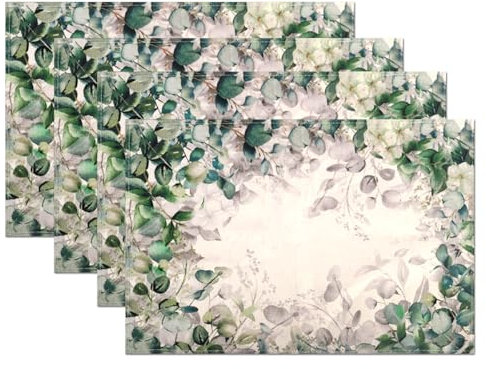 4 Piezas Manteles Individuales Lavables, Salvamanteles Individuales 45 x 30cm Mantel Individual para Cena, Almuerzo, Desayuno