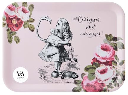 Mikasa y The V&A Serving Tray Bandeja Grande de melamina para Bebidas y té de la Tarde, Colección Alicia en el País de Las Maravillas, 43 cm x 32 cm