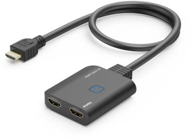 Hama HDMI Splitter 4K 1 In 2 Out (4K@30Hz, Adapter zur Übertragung eines HDMI-Signals auf 2 Ausgabegeräte, z. B. Beamer, Bildschirm oder 2 Monitore gleichzeitig, 60 cm) schwarz