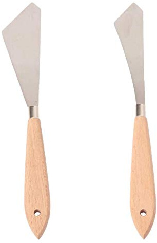 Sessleger 2 Stück Malmesser, Spachtel, Palette, Messer, aus und Klinge aus Metall, Zubehör für Malerei und Kunst