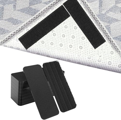 Grippers for Mats on Carpet 24pcs Carpet Grippers for Rugs on Top of Carpet Corner Rug Gripper for Laminate Hardwood Floors Furniture tair Sofa Cushion Car Boot Liners Non Slip Sticky Grips(30mmx10mm)