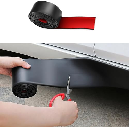 JJQFLB Protector de Faldones Laterales de Coche, Compatible con Citroen Berlingo e-Berlingo, 1 m de Goma Antiarañazos, Tira Anticolisión,1-Black 5cm×1M